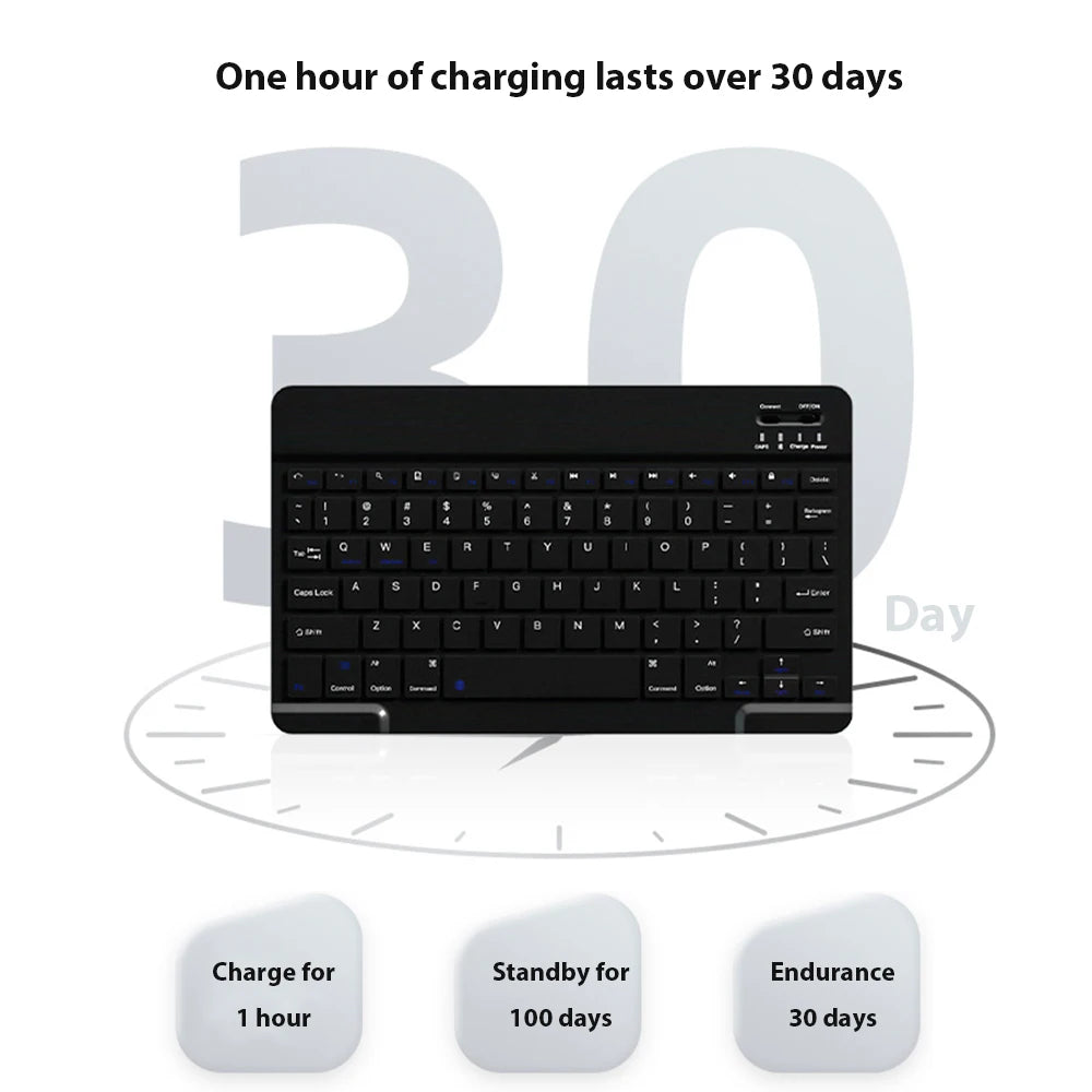 Clavier Bluetooth Sans Fil Ultra Fin/Compatible Ipad/Android/Windows & Ios